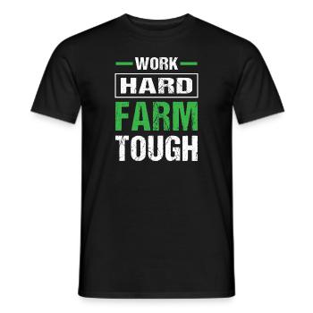 Work hard farm tough cool farmer - T-shirt homme - noir - Devant - AI Model Male 178 light (178cm)