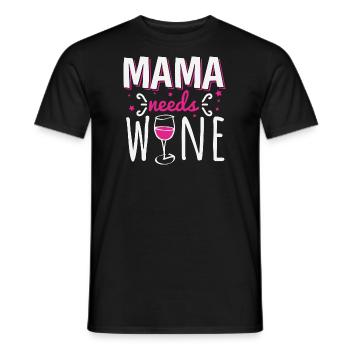 Maman a besoin de vin cadeau de fête des mères de mère - T-shirt homme - noir - Devant - AI Model Male 178 light (178cm)