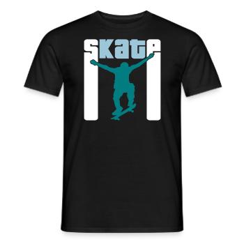 Skate Retro - Skater - Skateboard - Skateboarder - T-shirt homme - noir - Devant - AI Model Male 178 light (178cm)