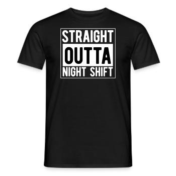 Nachtschicht direkt aus der Nachtschicht - Männer T-Shirt - Schwarz - Vorne - AI Model Male 178 light (178cm)