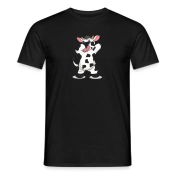 Dabbing cow funny cow farm gift - Men's T-Shirt - black - Front - AI Model Male 178 light (178cm)