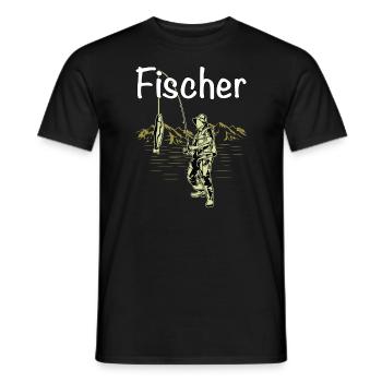 fishermen fishing - Men's T-Shirt - black - Front - AI Model Male 178 light (178cm)