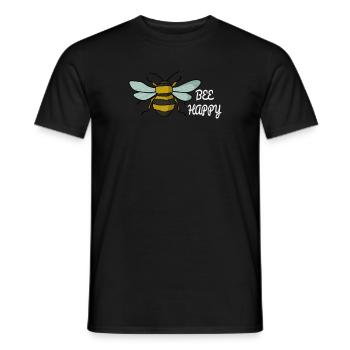 Bee Happy Biene Insekt Imker Binchen Honig Flügel - Männer T-Shirt - Schwarz - Vorne - AI Model Male 178 light (178cm)