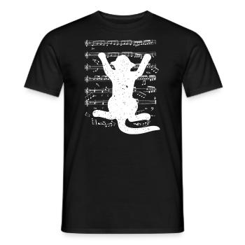 Katzenmusik Noten Musik Katze Musiker Konzert Kind - Männer T-Shirt - Schwarz - Vorne - AI Model Male 178 light (178cm)