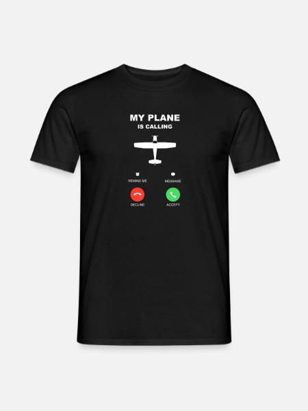plane call pilot flying - Men's T-Shirt - black