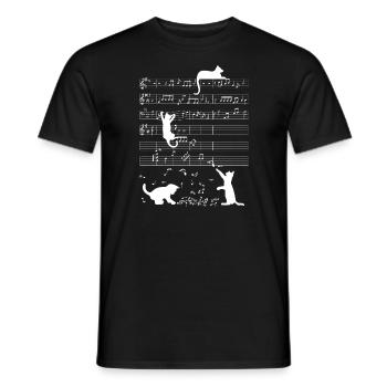 Musikalisch Katze Kätzchen Musik Notenschlüssel - Männer T-Shirt - Schwarz - Vorne - AI Model Male 178 light (178cm)