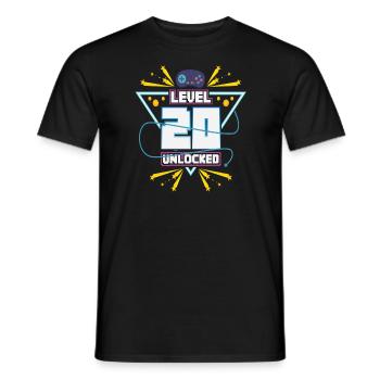 Level Up Gamer Zocker Gaming 20er Nerd Geschenk - Männer T-Shirt - Schwarz - Vorne - AI Model Male 178 light (178cm)