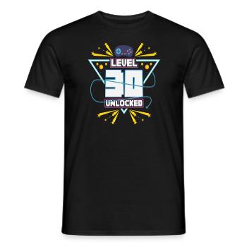 Level Up Gamer Zocker Gaming 30er Nerd Geschenk - Männer T-Shirt - Schwarz - Vorne - AI Model Male 178 light (178cm)
