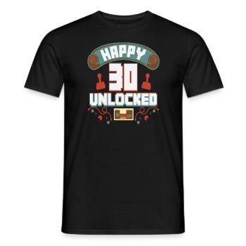 Level Up Gamer Zocker Gaming 30er Retro Geschenk - Männer T-Shirt - Schwarz - Vorne - AI Model Male 178 light (178cm)