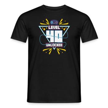 Level Up Gamer Zocker Gaming 40er Nerd Geschenk - Männer T-Shirt - Schwarz - Vorne - AI Model Male 178 light (178cm)