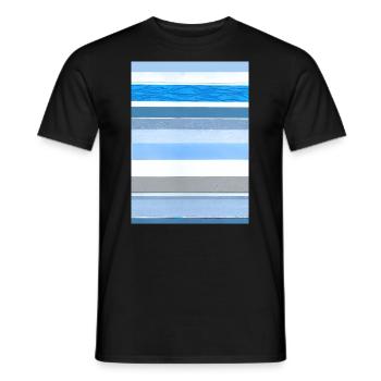 Streifen blau weiß - Männer T-Shirt - Schwarz - Vorne - AI Model Male 178 light (178cm)