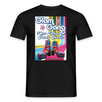 Glam Gang Band Munich - Fanshirt - Men's T-Shirt - black - Front - AI Model Male 178 light (178cm)