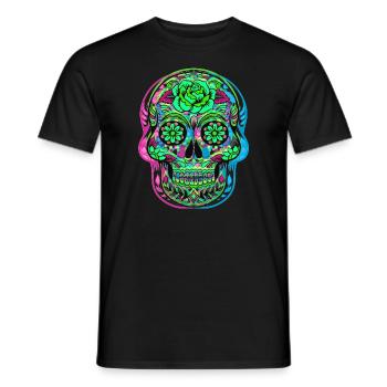 CALAVERA DAY OF THE DEAD - Men's T-Shirt - black - Front - AI Model Male 178 light (178cm)