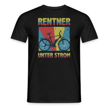 E-bike Elektrofahrrad - Rentner unter Strom - Männer T-Shirt - Schwarz - Vorne - AI Model Male 178 light (178cm)