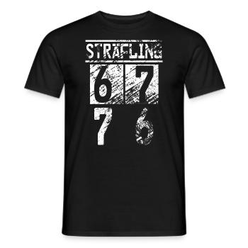 Sträfling Häftling Karneval Verkleidung Kostüm - Männer T-Shirt - Schwarz - Vorne - AI Model Male 178 light (178cm)