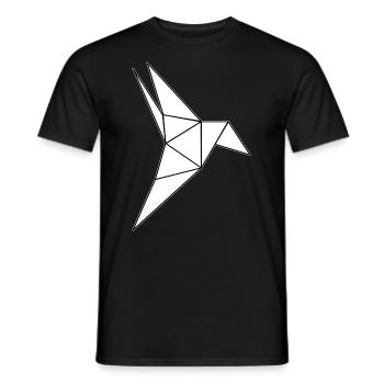 Colibri Origami Oiseau - T-shirt homme - noir - Devant - AI Model Male 178 light (178cm)