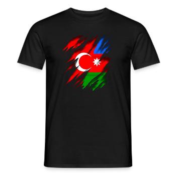 Türkiye Azerbaycan Turkey Azerbaijan - Men's T-Shirt - black - Front - AI Model Male 178 light (178cm)