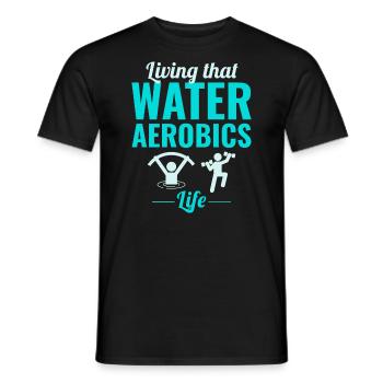 Water aerobics Aquatic fitness Aqua Exercise - Men's T-Shirt - black - Front - AI Model Male 178 light (178cm)