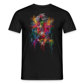 Horror Striche Design - Männer T-Shirt - Schwarz - Vorne - AI Model Male 178 light (178cm)