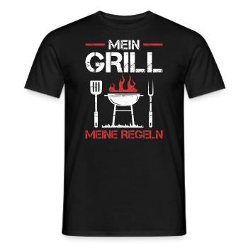 Mein Grill meine Regeln Grillmeister Grillparty - Männer T-Shirt - Schwarz - Vorne - AI Model Male 178 light (178cm)