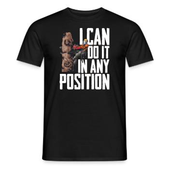 Motorsäge I Can Do It In Any Position Kettensäge - Männer T-Shirt - Schwarz - Vorne - AI Model Male 178 light (178cm)