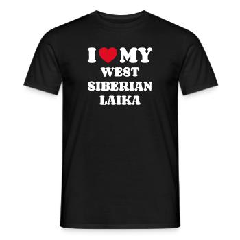 J’aime ma Laïka de Sibérie occidentale - T-shirt homme - noir - Devant - AI Model Male 178 light (178cm)
