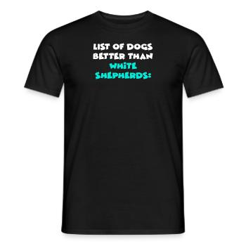 White Shepherds - Men's T-Shirt - black - Front - AI Model Male 178 light (178cm)