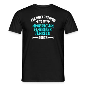 American Hairless Terrier - Men's T-Shirt - black - Front - AI Model Male 178 light (178cm)
