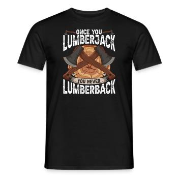 One You Lumberjack You Never Lumberback Holzfäller - Männer T-Shirt - Schwarz - Vorne - AI Model Male 178 light (178cm)