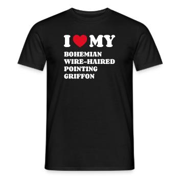J’adore mon griffon pointant aux cheveux de bohème - T-shirt homme - noir - Devant - AI Model Male 178 light (178cm)