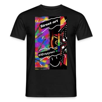 Street art 10 4000 - T-shirt homme - noir - Devant - AI Model Male 178 light (178cm)