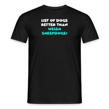 Welsh Sheepdogs - Men's T-Shirt - black - Front - AI Model Male 178 light (178cm)