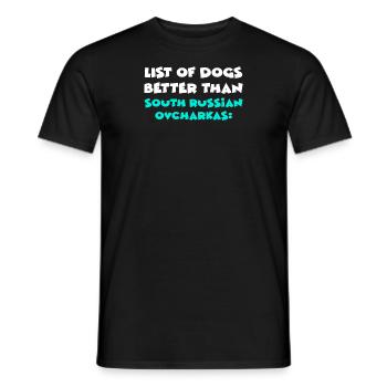 South Russian Ovcharkas - Männer T-Shirt - Schwarz - Vorne - AI Model Male 178 light (178cm)
