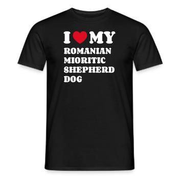 I Love My Romanian Mioritic Shepherd Dog - Men's T-Shirt - black - Front - AI Model Male 178 light (178cm)