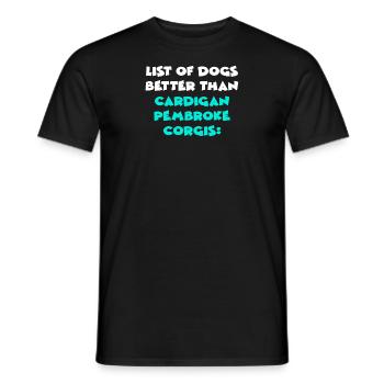 Cardigan Pembroke Corgis - Men's T-Shirt - black - Front - AI Model Male 178 light (178cm)