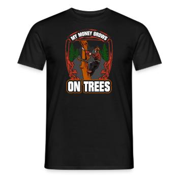Woodworking My Money Grows On Trees Lumberjack - Men's T-Shirt - black - Front - AI Model Male 178 light (178cm)