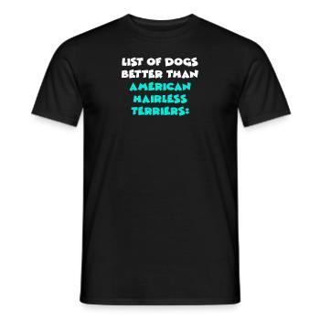 American Hairless Terriers - Men's T-Shirt - black - Front - AI Model Male 178 light (178cm)