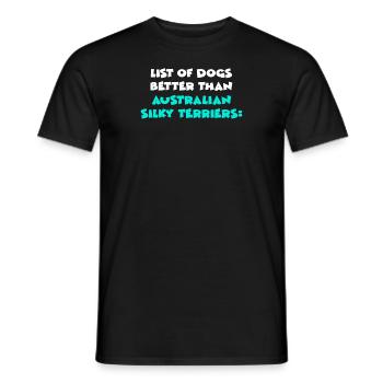 Australian Silky Terriers - Men's T-Shirt - black - Front - AI Model Male 178 light (178cm)