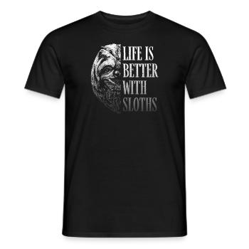 Life Is Better With Sloths Faultier Retro - Männer T-Shirt - Schwarz - Vorne - AI Model Male 178 light (178cm)