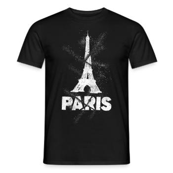 Paris France City Skyline Tour Eiffel Art - T-shirt homme - noir - Devant - AI Model Male 178 light (178cm)
