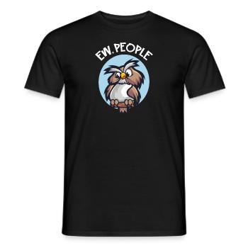 Ew People Lustige Comic Eule - Männer T-Shirt - Schwarz - Vorne - AI Model Male 178 light (178cm)