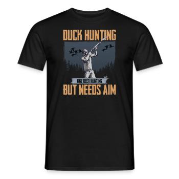 Duck Hunter Duck Hunting Like Deer Hunting But - Men's T-Shirt - black - Front - AI Model Male 178 light (178cm)