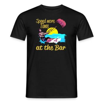 Kiteboarding Spend More Time At The Bar - Men's T-Shirt - black - Front - AI Model Male 178 light (178cm)