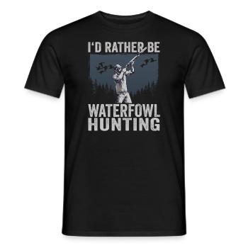 I'd Rather Be Waterfowl Hunting - Men's T-Shirt - black - Front - AI Model Male 178 light (178cm)