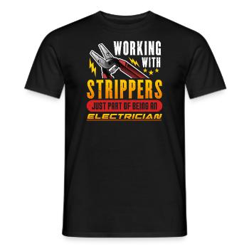 Electricians Working With Strippers Electrician - Men's T-Shirt - black - Front - AI Model Male 178 light (178cm)