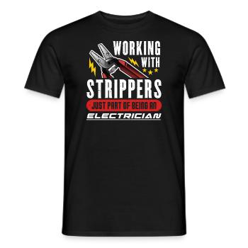 Electricians Working With Strippers Electrician - Men's T-Shirt - black - Front - AI Model Male 178 light (178cm)