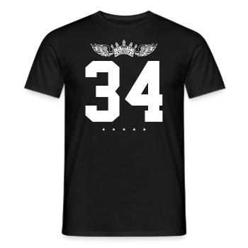 34 Couronne numérique - T-shirt homme - noir - Devant - AI Model Male 178 light (178cm)