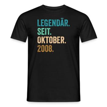 14 Jahre Legendär Seit Oktober 2008 14. Geburtstag - Männer T-Shirt - Schwarz - Vorne - AI Model Male 178 light (178cm)