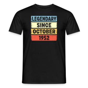 Legendary Since October 1952 70. Geburtstag - Männer T-Shirt - Schwarz - Vorne - AI Model Male 178 light (178cm)