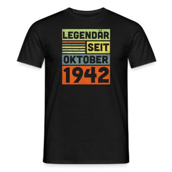 80 Jahre Legendär Seit Oktober 1942 80. Geburtstag - Männer T-Shirt - Schwarz - Vorne - AI Model Male 178 light (178cm)